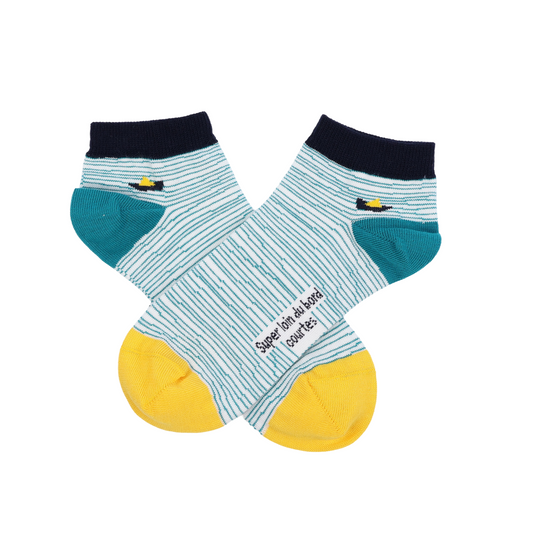 super loin du bord courtes chaussettes fantaisie coton bio josette & tic packshot