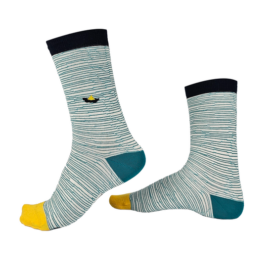 super loin du bord chaussettes fantaisie coton bio josette & tic packshot ghost