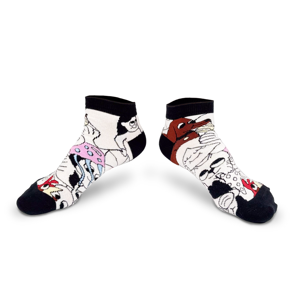 attention de déborder courtes ghost chaussettes fantaisie coton bio josette & tic