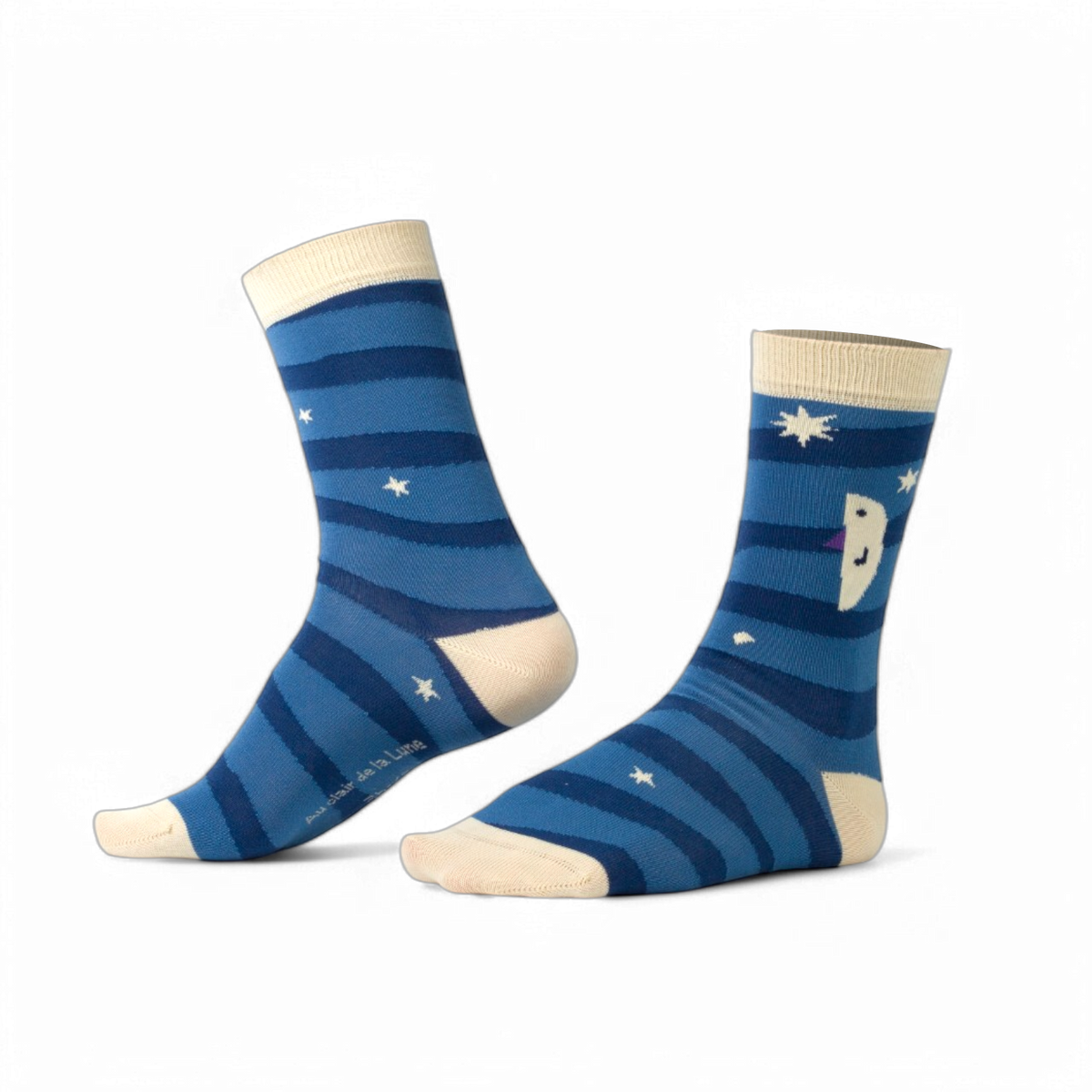 Chaussettes fantaisie AU CLAIR DE LA LUNE Coton bio 2