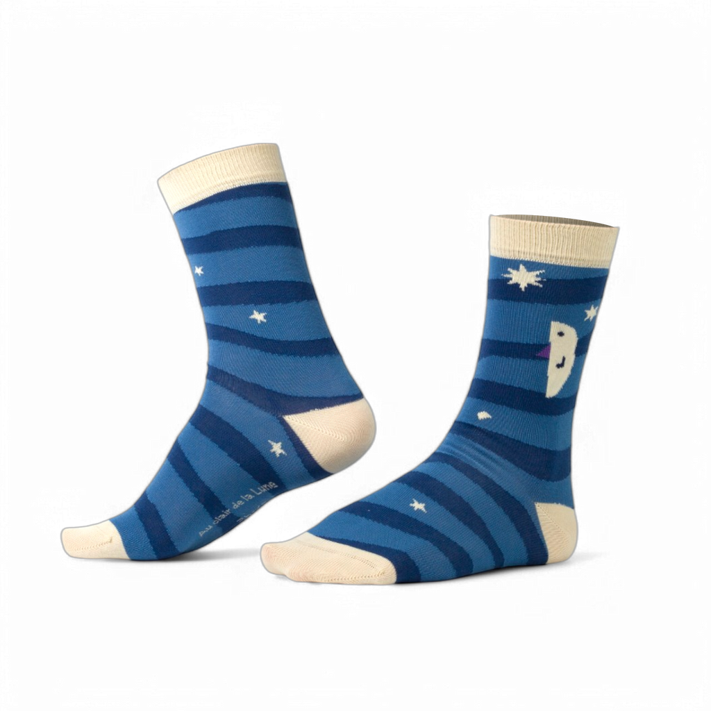 Chaussettes fantaisie AU CLAIR DE LA LUNE Coton bio 2