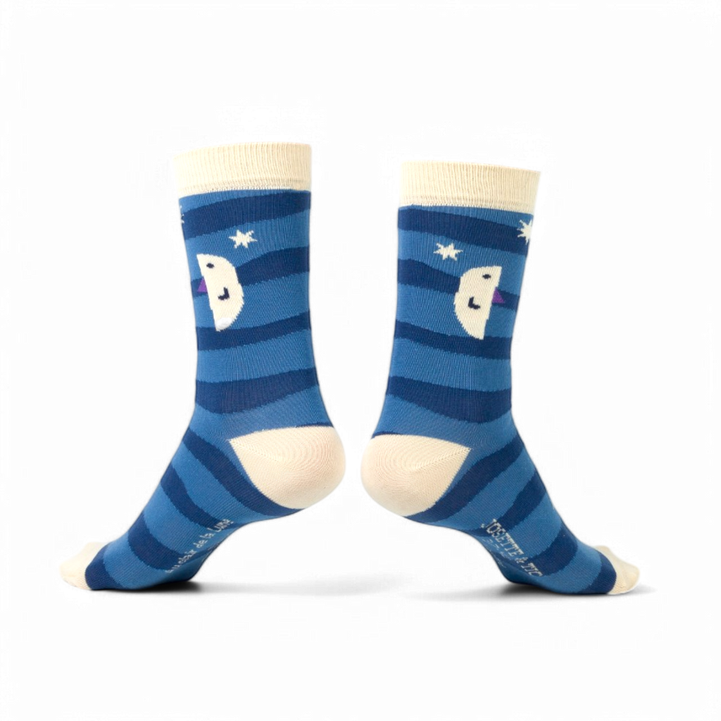 Chaussettes fantaisie AU CLAIR DE LA LUNE Coton bio 1