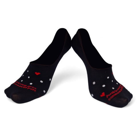 Chaussettes fantaisie AVOIR LE COEUR GROS COMME UN PETIT POIS INVISIBLES Coton bio 1