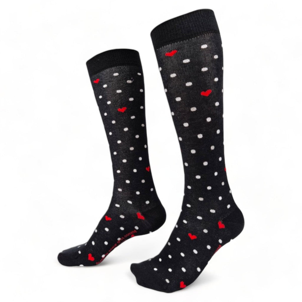 Chaussettes fantaisie AVOIR LE COEUR GROS COMME UN PETIT POIS HAUTES Coton bio 1