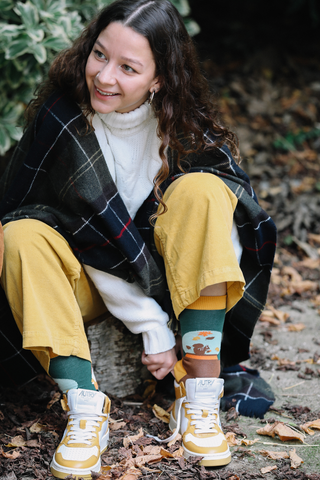Chaussettes fantaisie BOULE À FEUILLES Coton bio 2