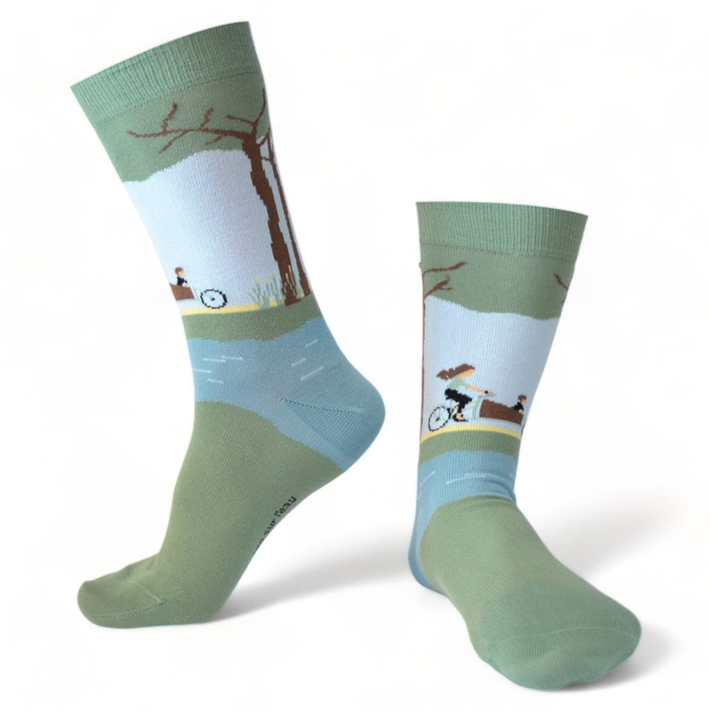 Chaussettes fantaisie CARGO SUR L’EAU Coton bio 1