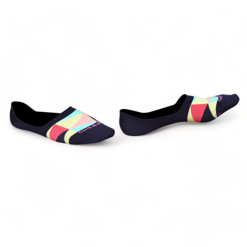 Chaussettes fantaisie CARRE DECALE INVISIBLES Coton bio 1