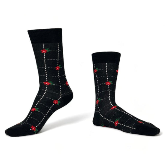 Chaussettes fantaisie CARRÉ FLEURI Coton bio 1