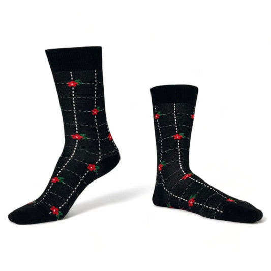 Chaussettes fantaisie CARRÉ FLEURI Coton bio 1