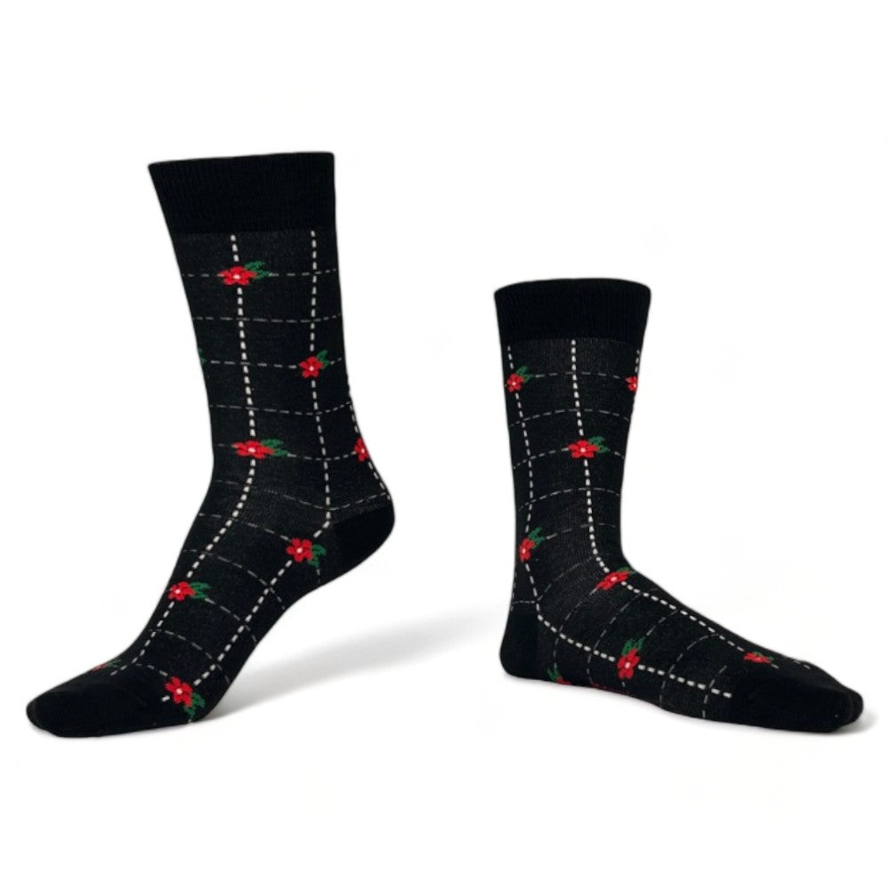 Chaussettes fantaisie CARRÉ FLEURI Coton bio 1