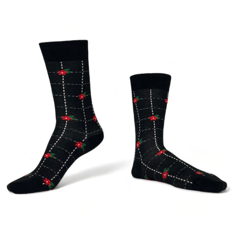 Chaussettes fantaisie CARRÉ FLEURI Coton bio 1