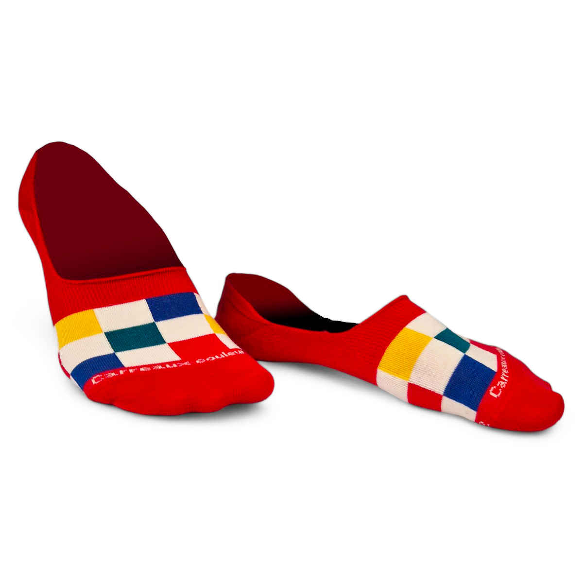 Chaussettes fantaisie CARREAUX COULEURS INVISIBLES Coton bio 1