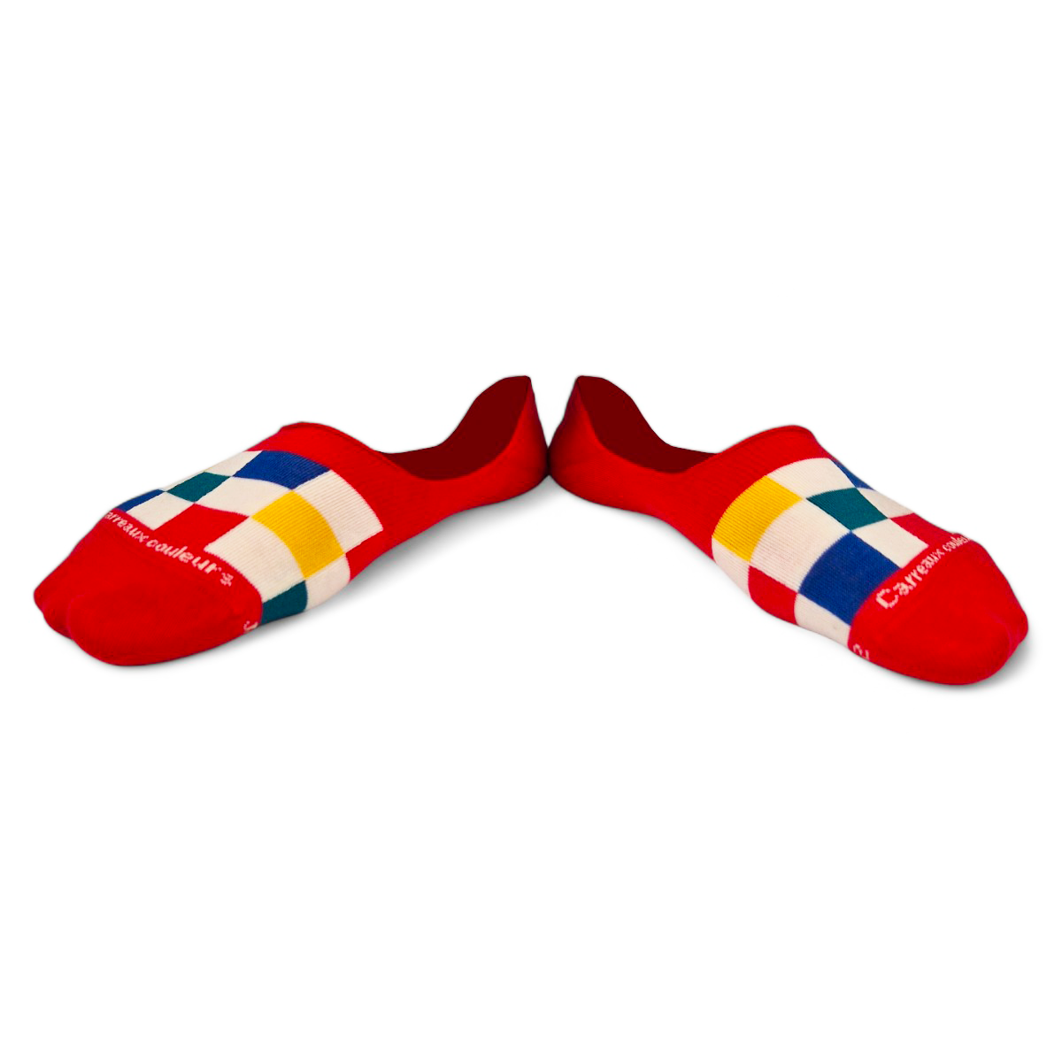 Chaussettes fantaisie CARREAUX COULEURS INVISIBLES Coton bio 2