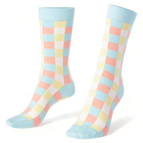 Chaussettes fantaisie CARREAUX COUP DE SOLEIL Coton bio 1