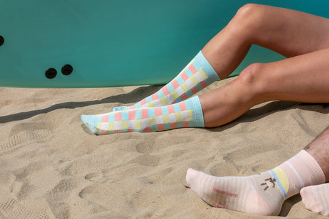 Chaussettes fantaisie CARREAUX COUP DE SOLEIL Coton bio 2