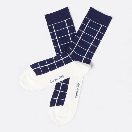 Chaussettes fantaisie CARREAUX LOUP Coton bio 1