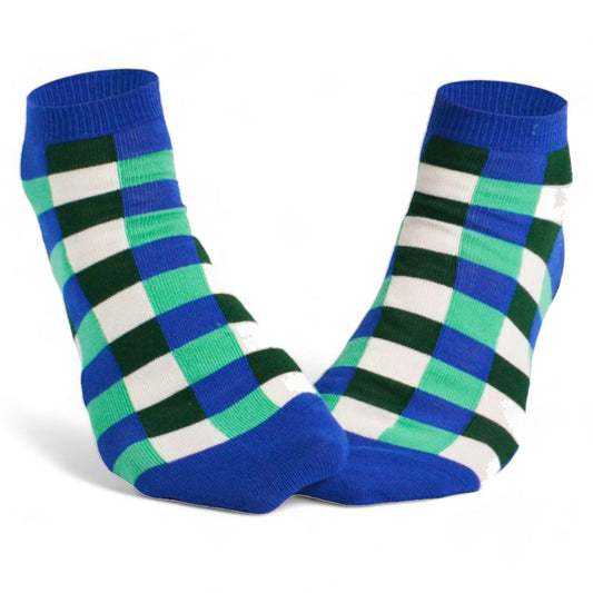 Chaussettes fantaisie CARREAUX REPTILES COURTES Coton bio 2