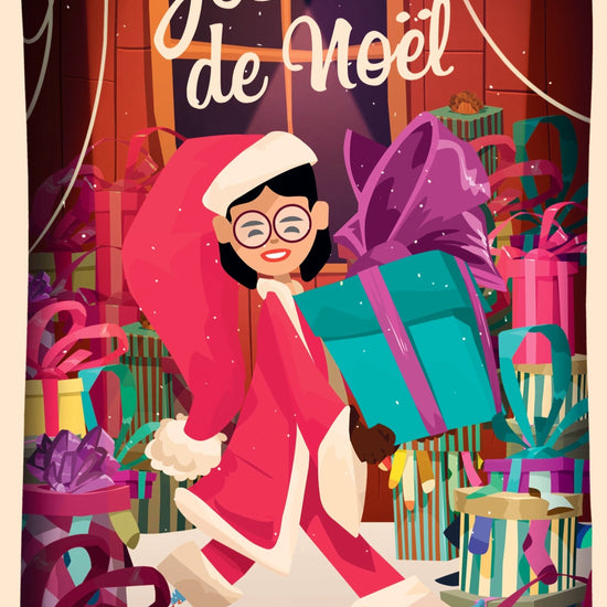 Chaussettes fantaisie Carte postale - josette de Noël Coton bio 1