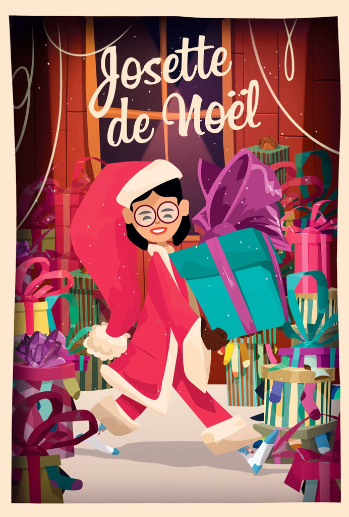 Chaussettes fantaisie Carte postale - josette de Noël Coton bio 1