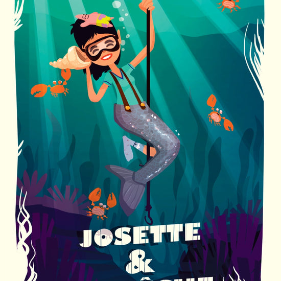 Chaussettes fantaisie Carte postale - Josette & la pêche Coton bio 1