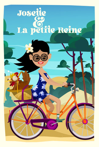 Chaussettes fantaisie Carte postale - Josette & la petite reine Coton bio 1