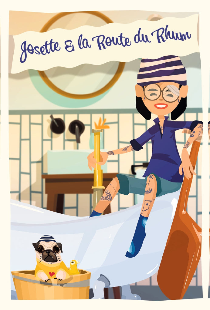 Chaussettes fantaisie Carte postale - Josette & la route du rhum Coton bio 1