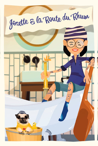 Chaussettes fantaisie Carte postale - Josette & la route du rhum Coton bio 1