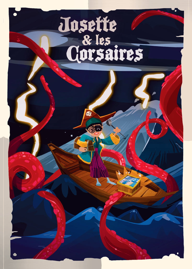 Chaussettes fantaisie Carte postale - Josette & les corsaires Coton bio 1