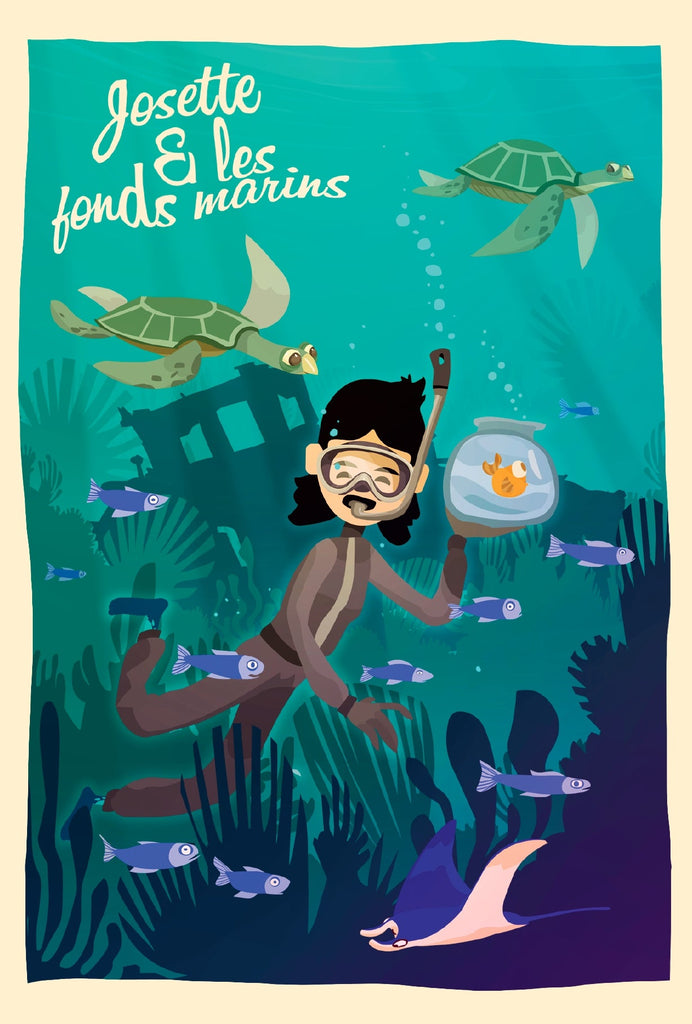 Chaussettes fantaisie Carte postale - Josette & les fonds marins Coton bio 1