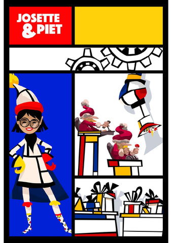 Chaussettes fantaisie Carte postale - Josette & Piet Coton bio 1