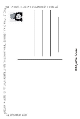 Chaussettes fantaisie Carte postale - Josette & Rennes Coton bio 2