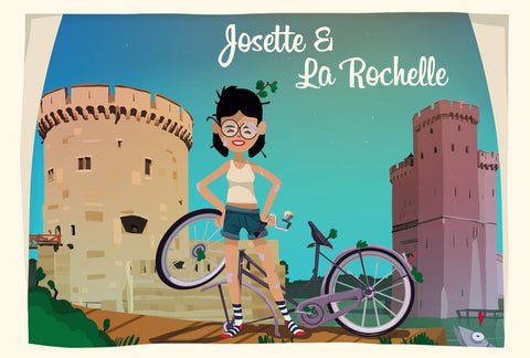 Chaussettes fantaisie Carte postale - La Rochelle Coton bio 1