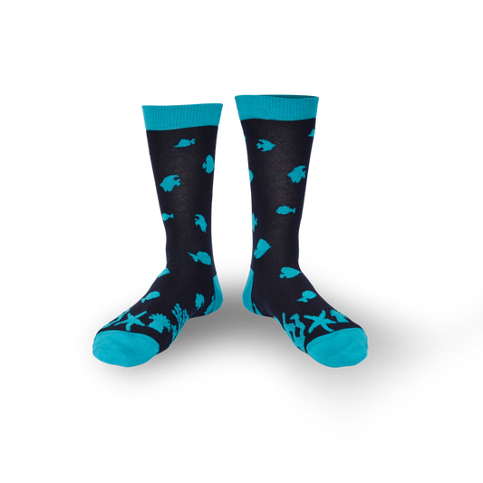 Chaussettes fantaisie CHASSE CROISE DU MOIS D’AOÛT Coton bio 1