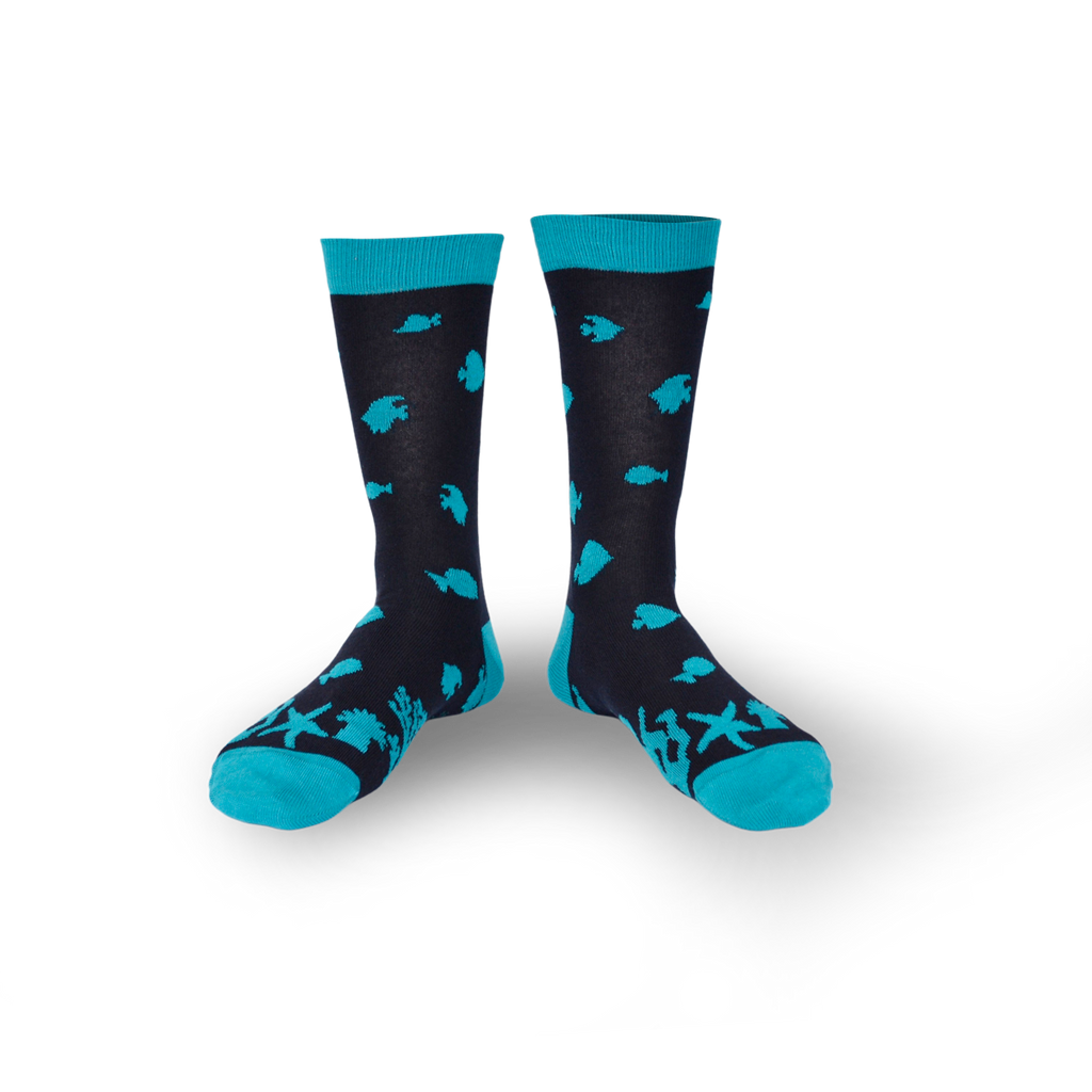 Chaussettes fantaisie CHASSE CROISE DU MOIS D’AOÛT Coton bio 1