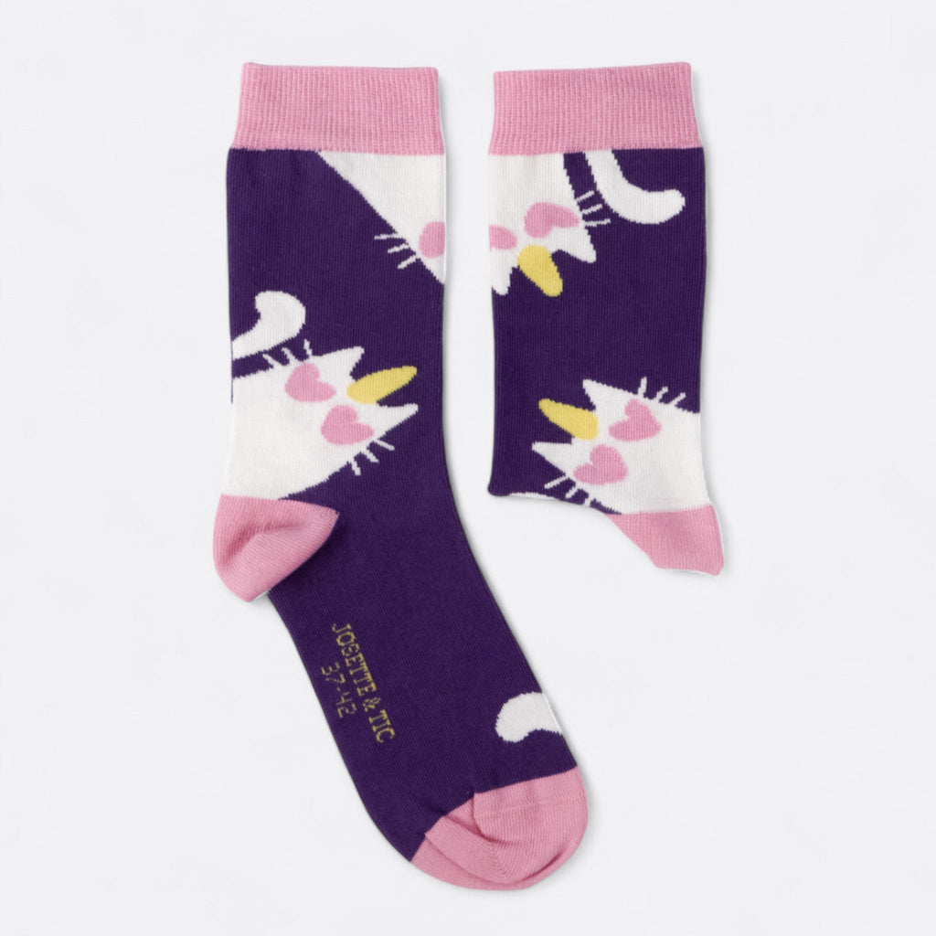 Chaussettes fantaisie CHAT PAIRE’LIPOPETTE Coton bio 2