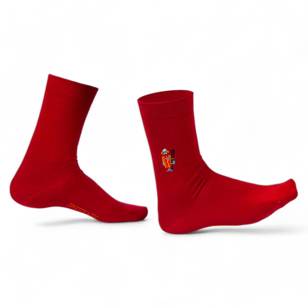 Chaussettes fantaisie COLD DOG Bordeaux Coton bio 1