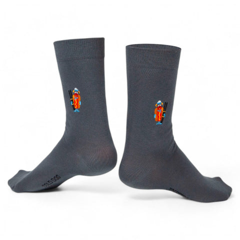Chaussettes fantaisie COLD DOG Gris Coton bio 3