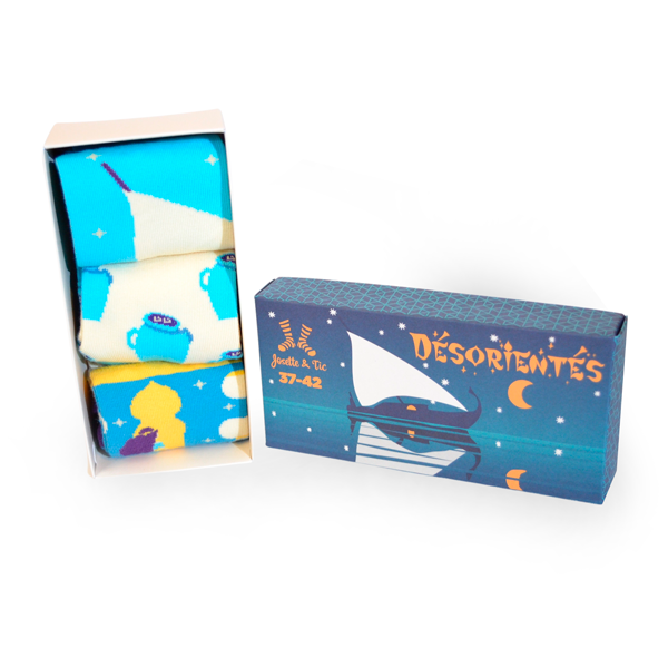 Chaussettes fantaisie DÉSORIENTÉS - Coffret 1001 nuits Coton bio 1