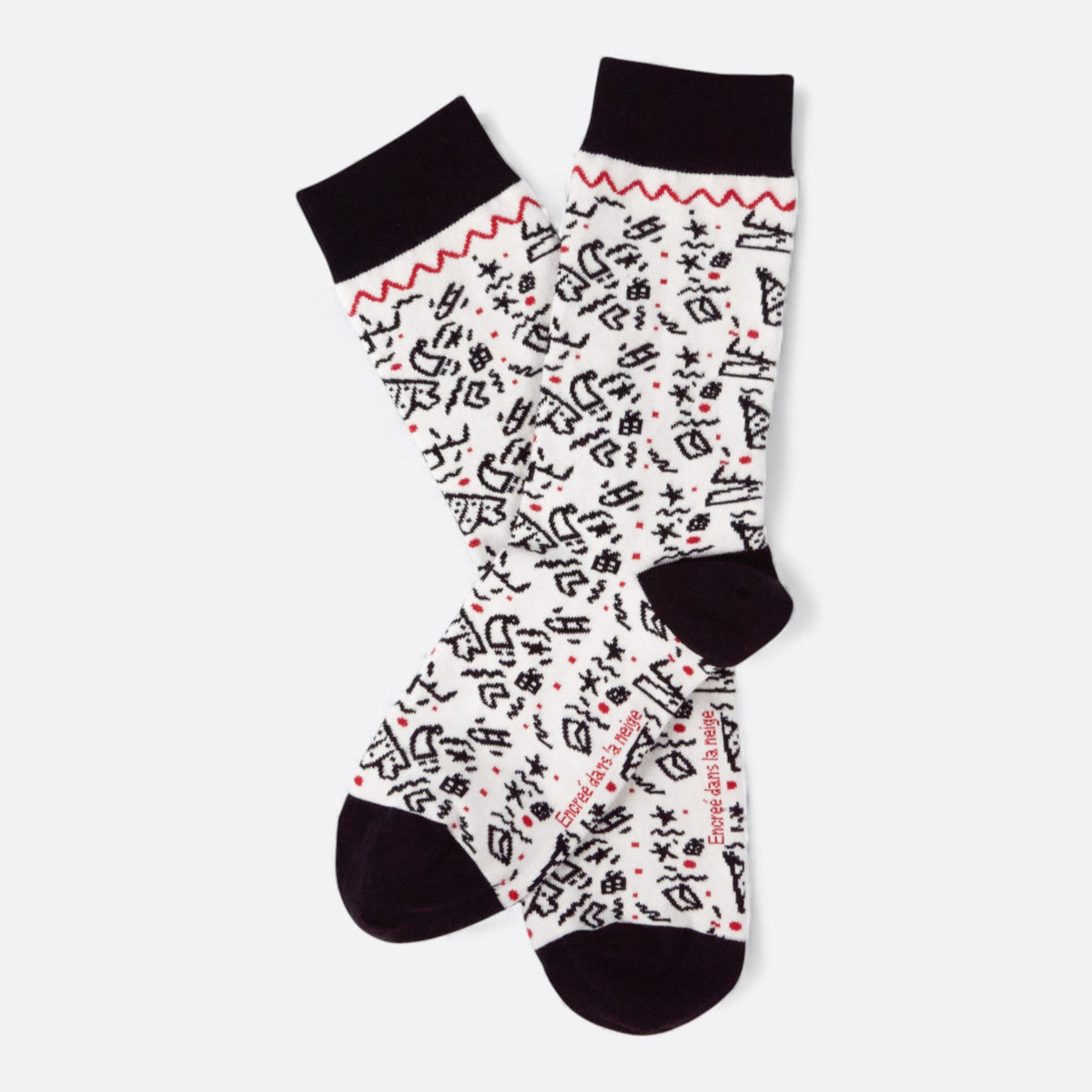 Chaussettes fantaisie ENCREE DANS LA NEIGE Coton bio 1