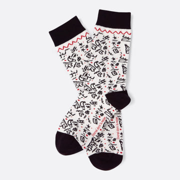 Chaussettes fantaisie ENCREE DANS LA NEIGE Coton bio 1