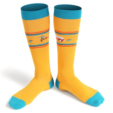 Chaussettes fantaisie FLOWER POWER HAUTES Coton bio 1