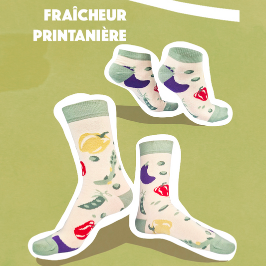 Chaussettes fantaisie FRAÎCHEUR PRINTANIÈRE COURTES Coton bio 2