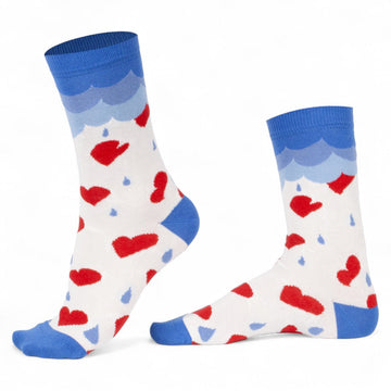 Chaussettes fantaisie IL PLEUT SUR MON COEUR Coton bio 1