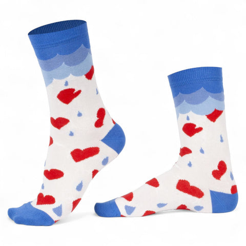 Chaussettes fantaisie IL PLEUT SUR MON COEUR Coton bio 1