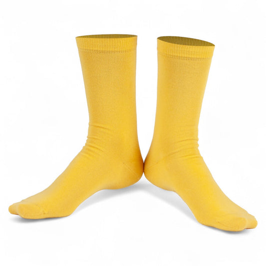 Chaussettes fantaisie JAUNE ATTEND Coton bio 1