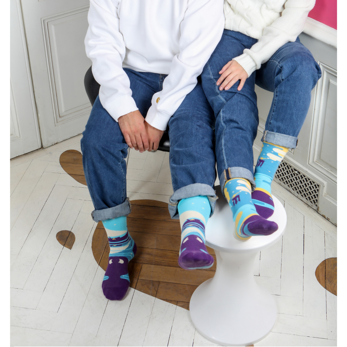 Chaussettes fantaisie JUSTE UNE LAMPEE Coton bio 2