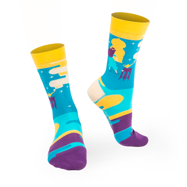 Chaussettes fantaisie JUSTE UNE LAMPEE Coton bio 1