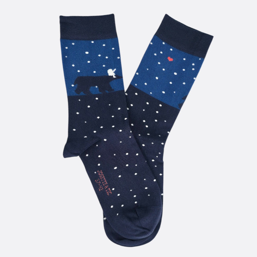 Chaussettes fantaisie LA GRANDE OURSE A DU COEUR Coton bio 1