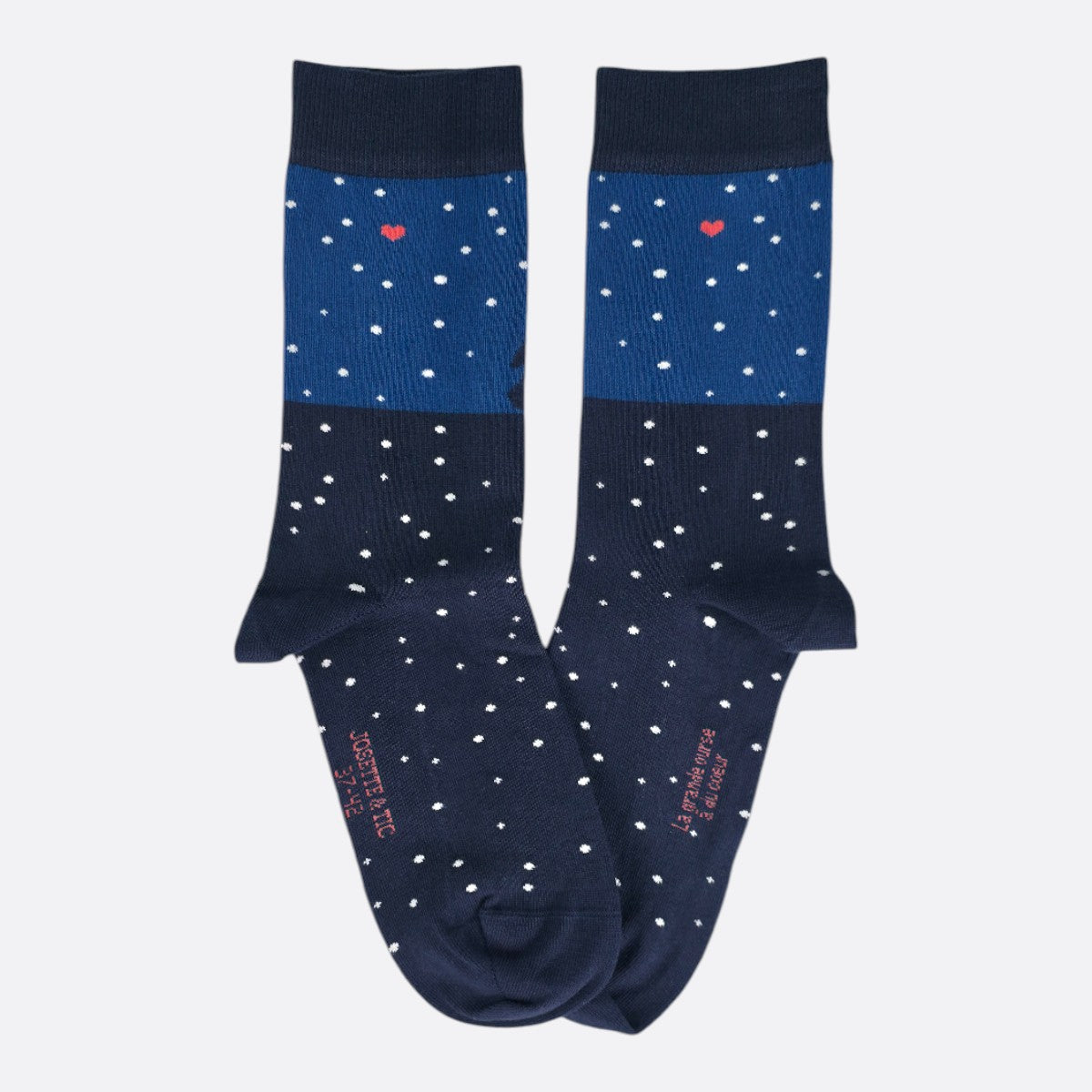 Chaussettes fantaisie LA GRANDE OURSE A DU COEUR Coton bio 3