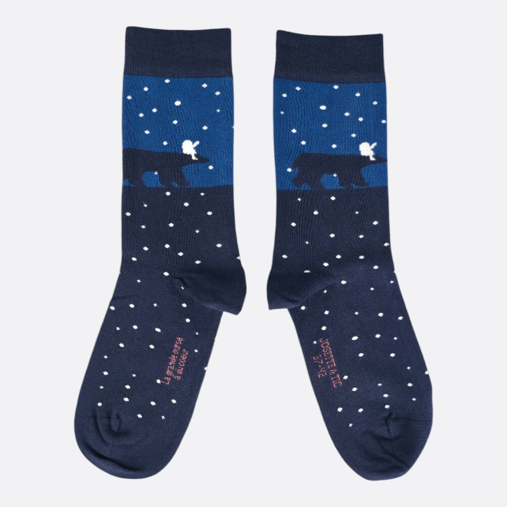 Chaussettes fantaisie LA GRANDE OURSE A DU COEUR Coton bio 2